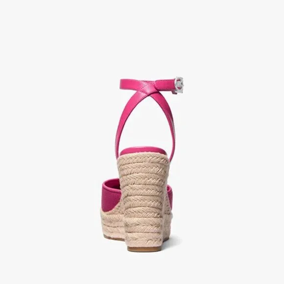 Michael Kors Larissa Cotton Canvas Espadrille Wedge Dragonfruit - Picture 3 of 3